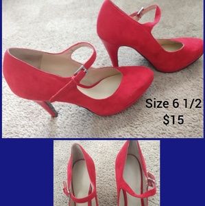 Ruby red dress heels